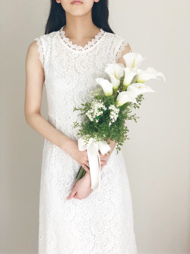 カラーアームブーケ アーティフィシャルフラワー ウェディングブーケ グリーンアナベル