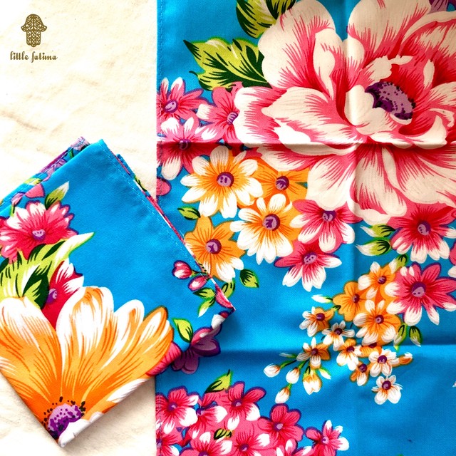 台湾花布柄ハンカチ モロッコ雑貨littlefatima