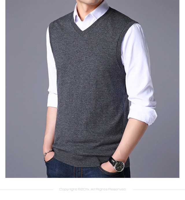 ニットベスト メンズ セーター オフィス かっこいい ビジネス インナープルオーバー カットソー 袖なし 春 秋 冬 1224mj12 Bikewear