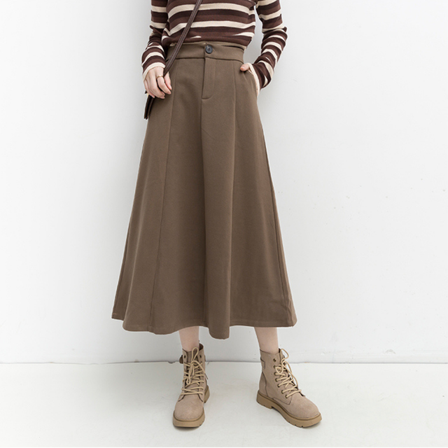 〈カフェシリーズ〉ウールAラインスカート【wool A-line skirt】