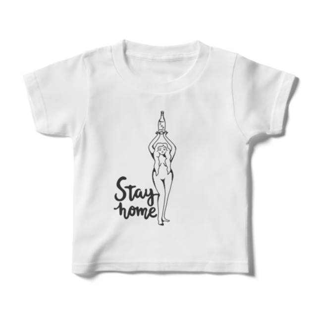 キッズ「Stay home」コロナガールTシャツ