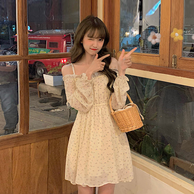 ワンピース シフォンワンピース ミニ丈 フレア オフショルダー 大人可愛い デート お出かけ 夏 ｇｄｒ