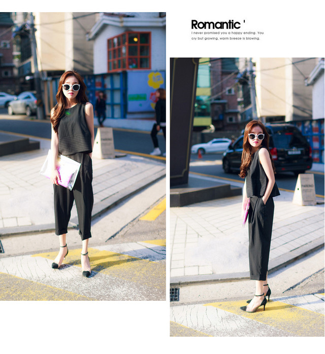 ヨーロッパ夏カジュアルスーツレディーストップスファッションワイドレッグパンツ縦ストライプツーピースショーツ女性 サマー 夏物 ブルマー ヨーロピアン レディース 送料無料 Idufs レディース 韓国ファッション 直輸入通販 セクシーワンピース クール