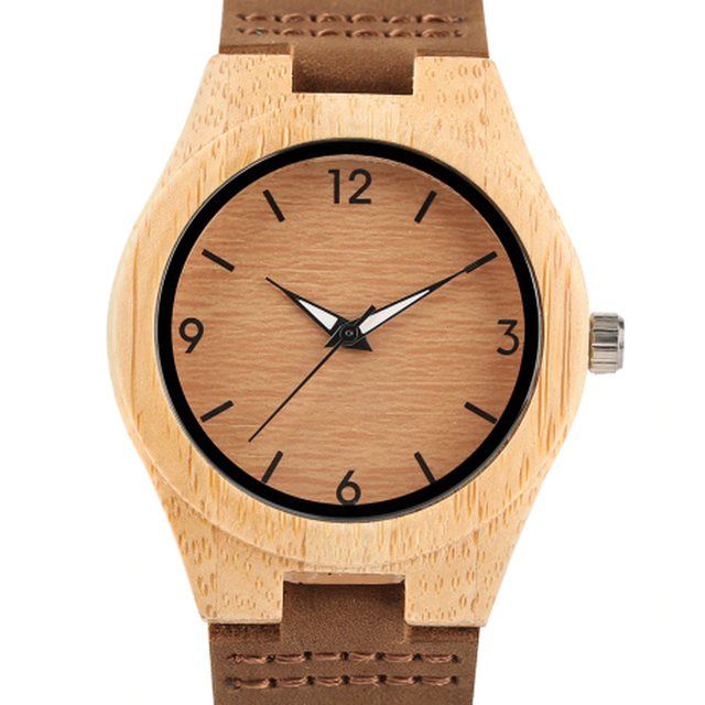 竹製 腕時計 レディース バンブーウォッチ Yisuya 本革ベルト 女性用 金属アレルギーの方にも Happy Hobby あなたのベストが見つかるお店