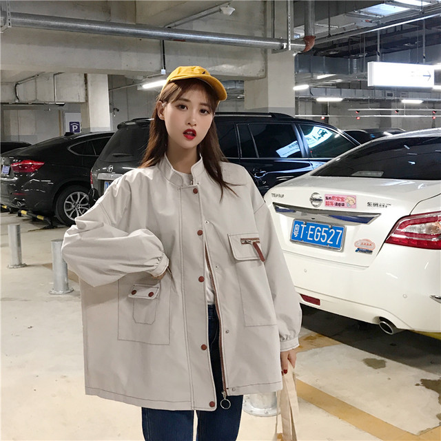 レディース アウター 春秋 アウター レディース ジャケット スタンドカラー フルジップ シンプル カジュアル おしゃれ 大人可愛い お出かけ デート 通勤 通学 旅行 普段着 アプリコット Haru Meets Foo