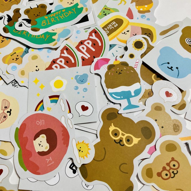 S756a Little Bear 青春恋物語シリーズ 箱入り ステッカー Cherish365 Zakka