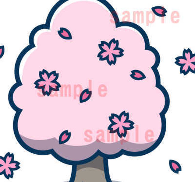 春の桜の木イラスト素材 イラストダウンロード素材屋さん さやえん堂本舗 Sayaendo