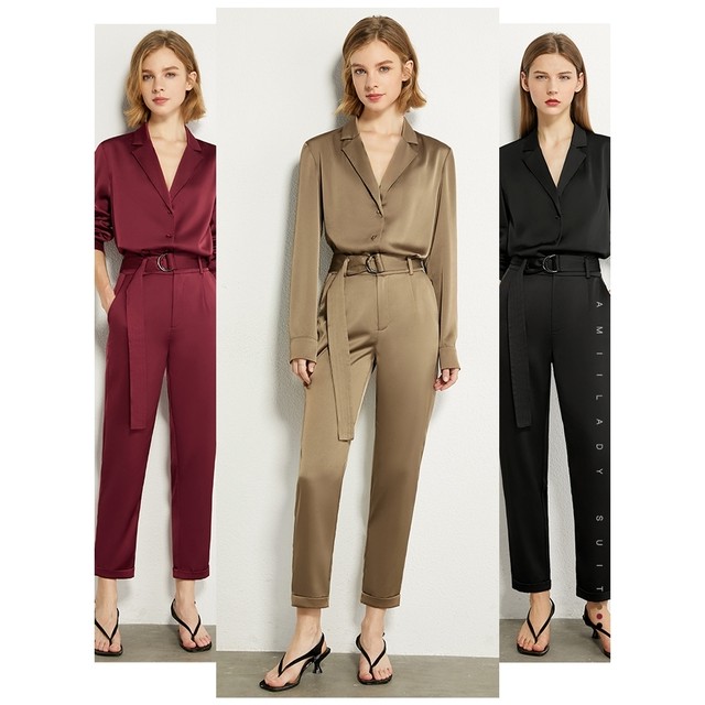 クロップドパンツ サテンシフォン サブリナ パンツ オフィス 通勤 Ol ビジネス レディース Mitchie Mary