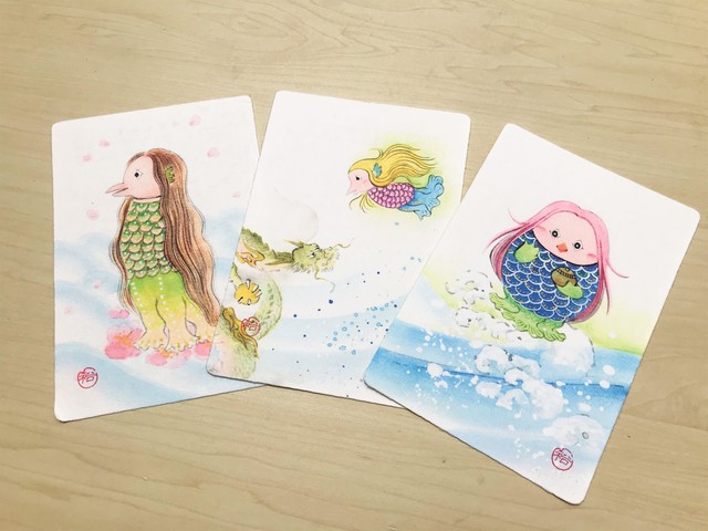 アマビエ和紙はがき かわいい 3枚セット 光触媒 ポストカード 年賀はがき Ando Onlineshop 安藤商店 提灯 盆提灯 祭礼提灯 あかり 雛人形 五月人形 和雑貨