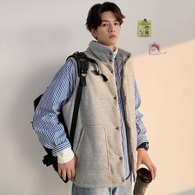 中綿ベスト コットン ベスト ジレ 無地 シンプル レトロ カジュアル インナーベスト メンズ ストリート ラフ 春 秋 冬 メンズ ルーズ 10代 代 30代 M L Xl 2xl 3xl 4xl 5xl 取寄 発送目安14 21日営業日 Laff Store For