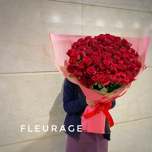 赤バラのプロポーズ１０８本の花束 結婚 プロポーズ お祝 フラワーショップ フルラージュ