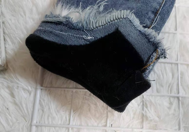 韓国 子供服 キッズ ラビットファー パール付き 裏起毛デニムパンツ Lirik011 Lirisnow