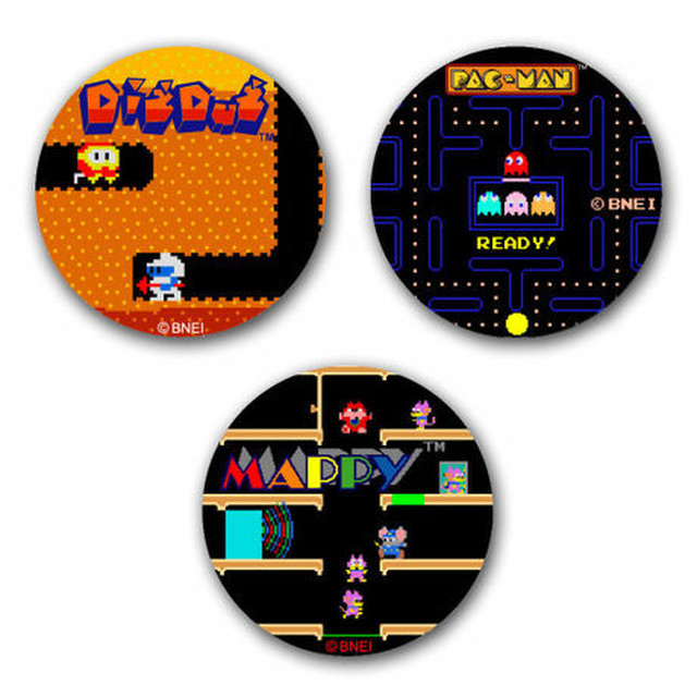 ナムコアーケードコレクション アクセサリー缶バッジ3個セット Ver.2 / GAMES GLORIOUS