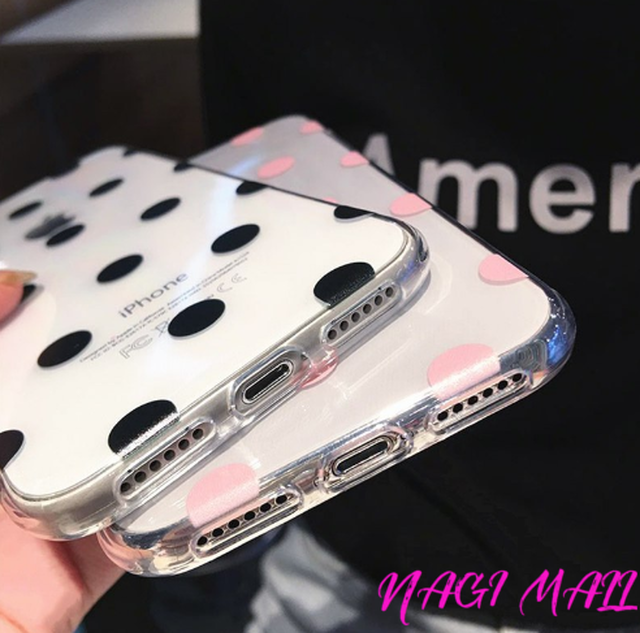 Lovebay 電話ケース Iphone 6 6 S 7 8 プラス X Xr Xs 最大ファッションかわいい漫画の波のポイント透明ソフト Iphone カバー Nagiモール