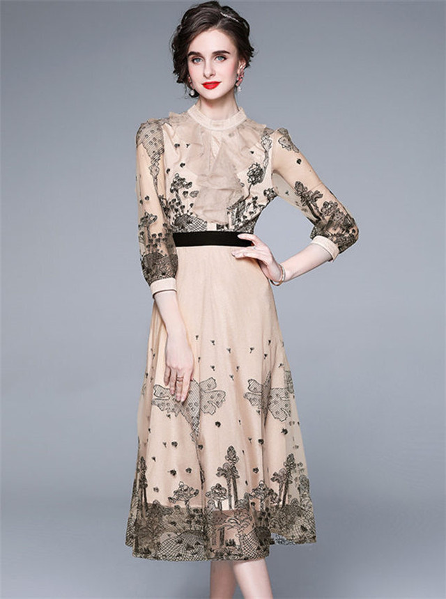 パーティドレス レイヤード ロングワンピース フェノーメナ クラシック 韓国新作 送料無料 16 Shell Garden