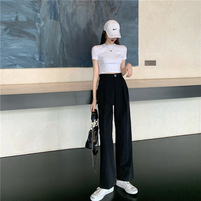 パンツ スラックス レディース 仕事 通勤 センタープレス 韓国 体型カバー 着痩せ ボトムス きれいめ ビジネス 代 30代 Cospa Fashion