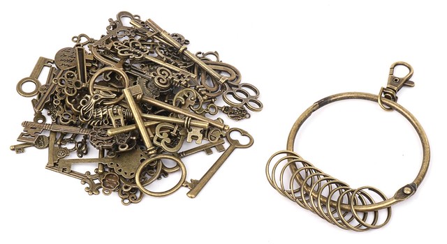 キーホルダー キーリング レトロ キー チャーム 70個セット アンティーク ブロンズ パーツ 鍵 送料無料 Mmk L19 輸入雑貨のお店 ハッピーセレクション マインド ワン