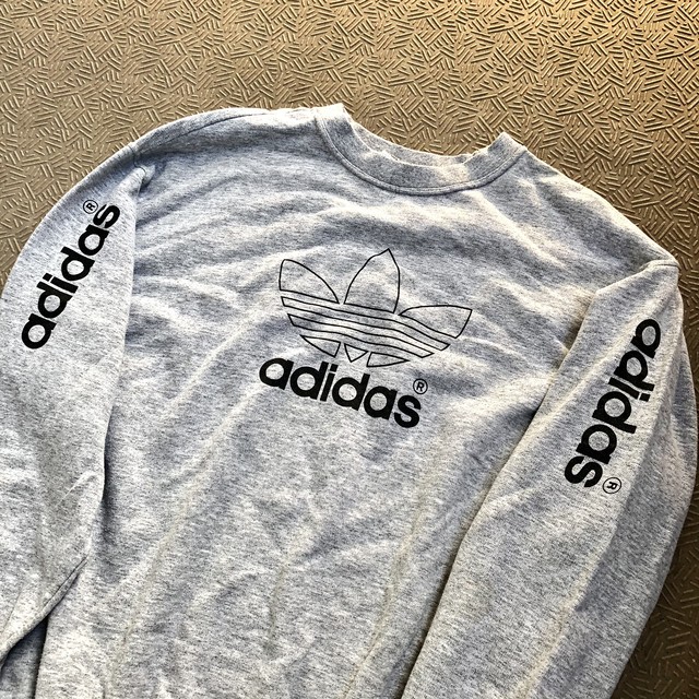 80年代 Adidas アディダス トレフォイルロゴ 三つ葉 グレー スウェットシャツ ギリシャ製 Ichirovintage