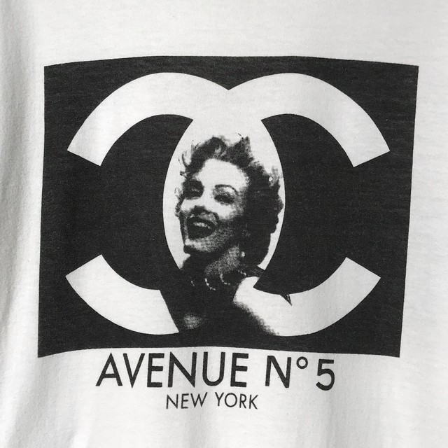 送料無料 Chanel Marilyn Monroe Print Tee Shirt ホワイト シャネル マリリンモンロー プリント 半袖 Tシャツ ヴィンテージショップ Smoke