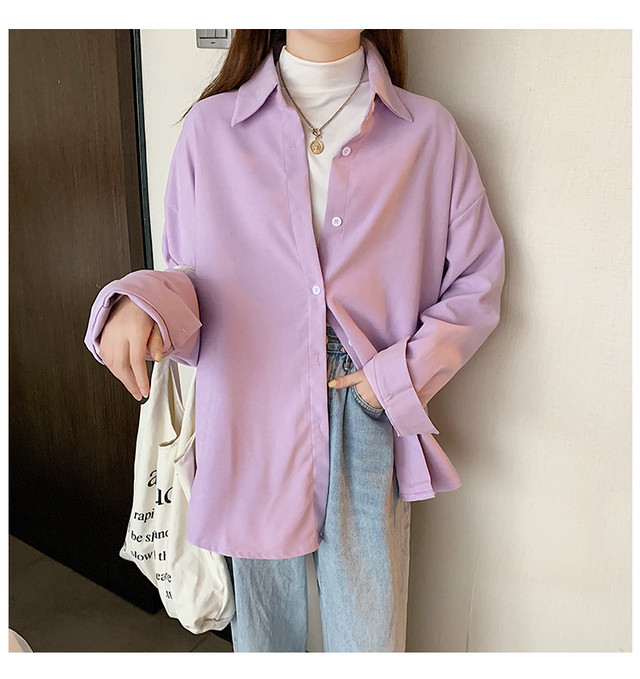 〈カフェシリーズ〉パステルカラーの韓国スタイルシャツ【pastel color Korean style shirt】