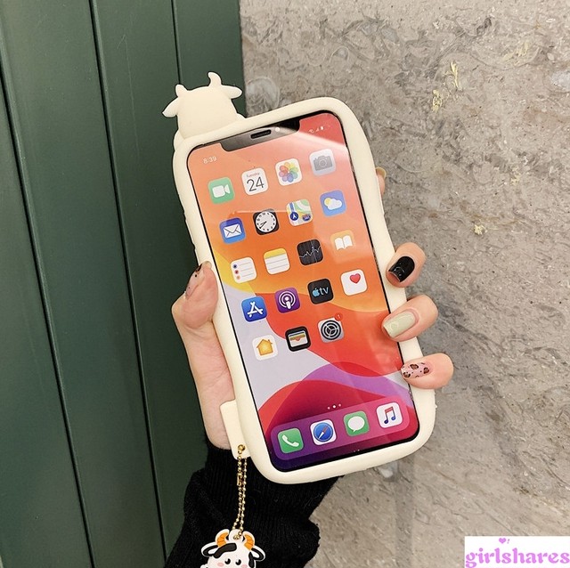 乳牛 スマホケース アイフォンケース シリコン Iphone12 Proケース かわいい Iphone11 Pro 11ケース 立体的 Iphonexs ケース ソフト Iphonexrケース Milk Iphone8plusカバー オシャレ 人気デザイン Girlshares