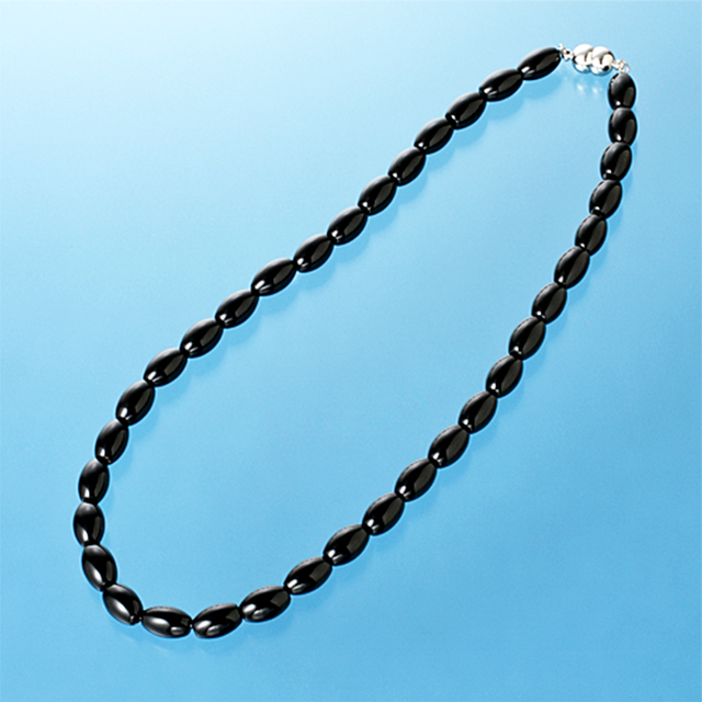 【成功の象徴】天然石 オニキス フォーマル調ネックレス<ジュエリー品質保証書付き>(12mm)