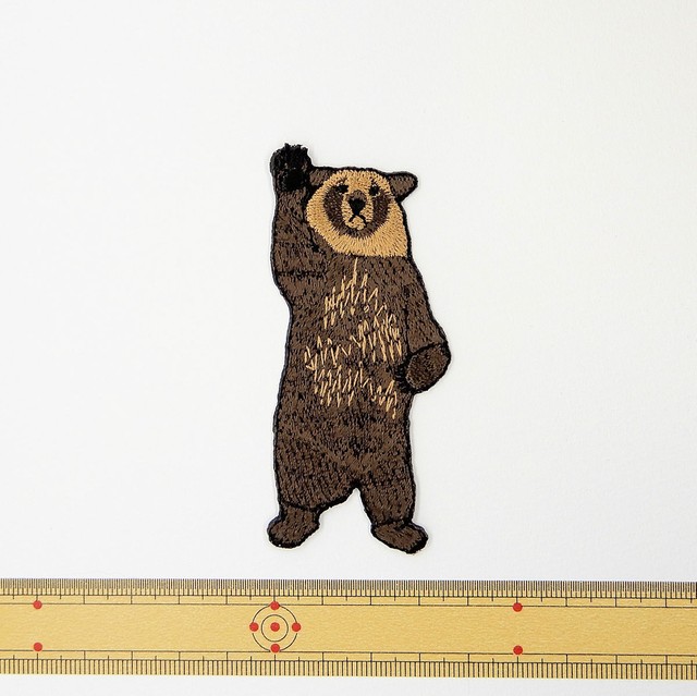 ヒグマ 野生動物 刺繍ワッペン Embroidery福工房