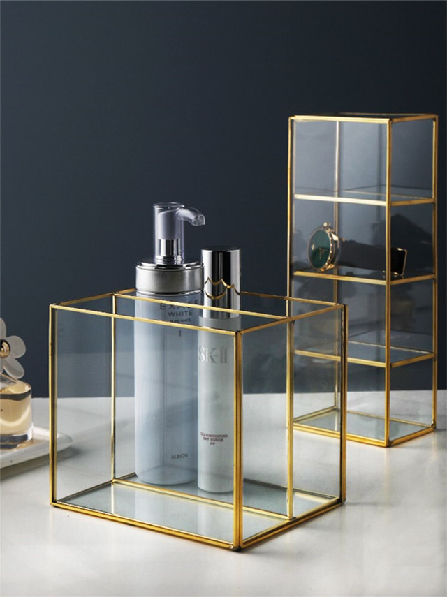 ゴールドフレーム アクリル コスメ収納 ケース Mykinity