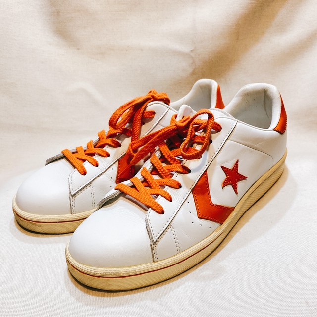 コンバース レザースニーカー 白 オレンジ Converse Uta