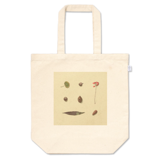 落ち葉と木の実のイラストのトートバッグ Mサイズ 絵描きのraddieyのお店