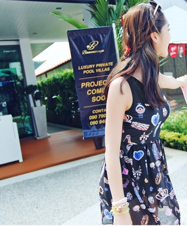 バカンスに アートプリントの胸切替ワンピース水着263 0176 Happinessshop ハピネスショップ レディース ファッション アイテム トレンド