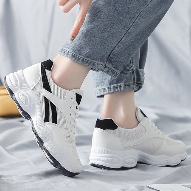 厚底 スニーカー レディース ローカット ダッドスニーカー レースアップ 女性用 靴 黒 白 カジュアル スポーツ ジム ランニング シューズ Infini Arc En Ciel