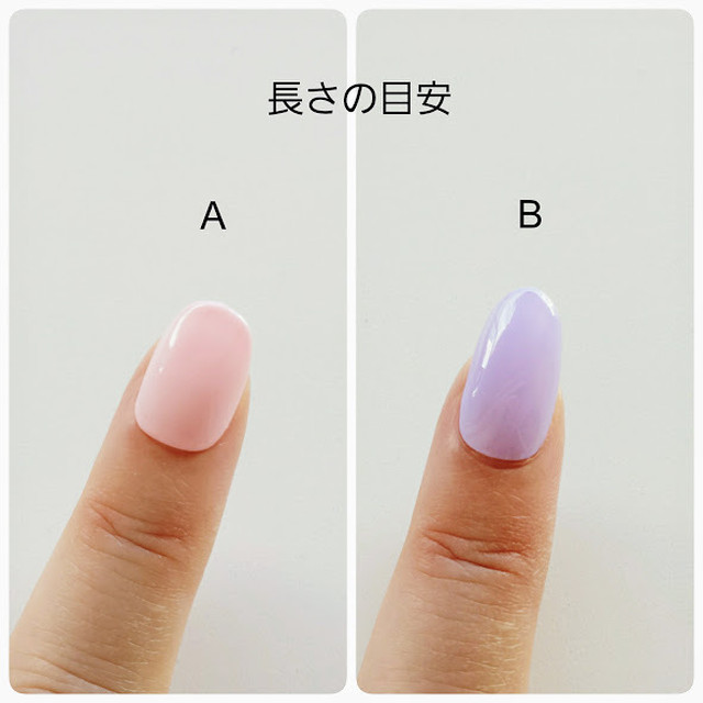 サイズ確認用透明チップ２種 Aタイプ Bタイプ ネイルチップのオーダー販売 ネイルショップ ジェミニ