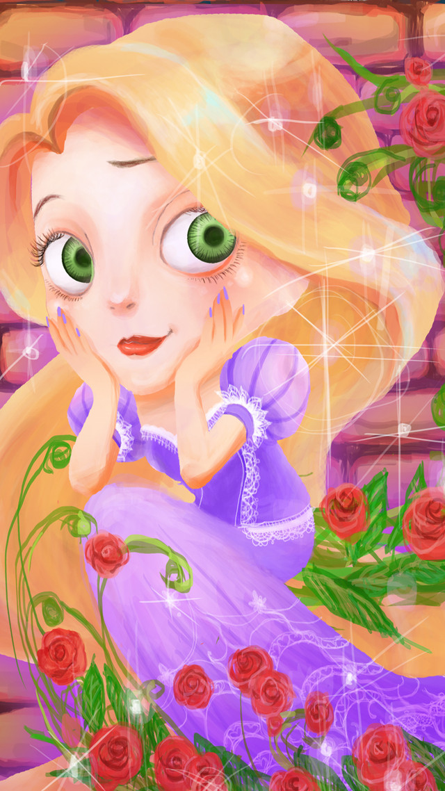 Iphone６ 6s 7 8 1334 750 用壁紙 Rapunzel Hopped Illustration
