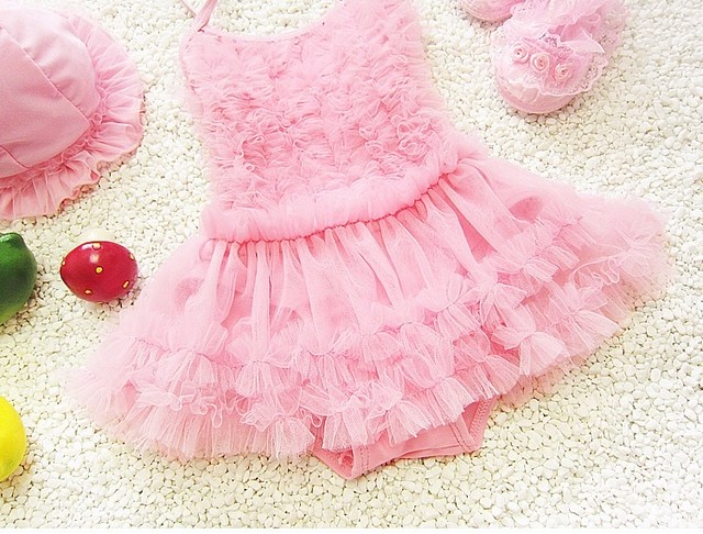 とってもかわいい フリフリ チュチュ水着 女の子 子ども用 ワンピース ピンク インポート子ども服 Hikari