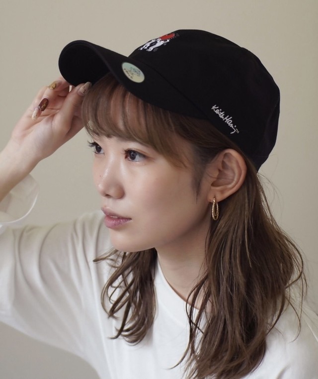 Keith Haring キースヘリング アート ロゴ プリント バケット ハット カーキ Rinc 盛岡
