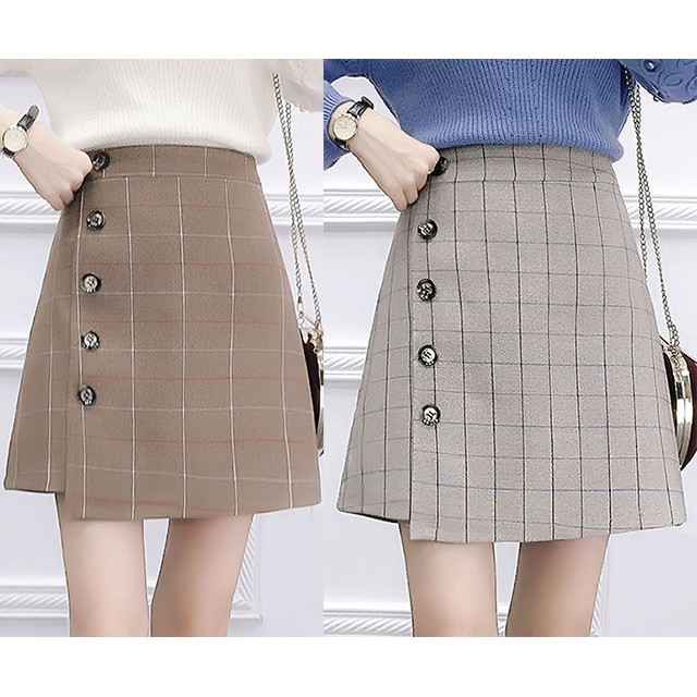スカート ミニスカート 台形 大きいサイズ 台形スカート 台形ミニスカート チェック T000 Haln0515 Kochonoyume