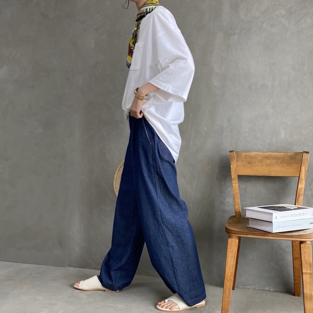 denim wide pants セットアップ可
