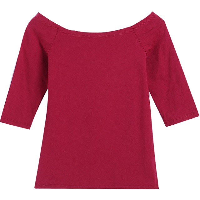 カットソー レディース 五分袖 オフショルダー ボートネック シンプル 無地 定番 人気色 春 夏 新作 インナー 通勤 大きいサイズ T1009 Kireina Mizugi