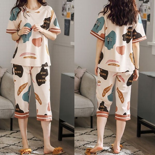 夏 ２０代 ３０代 ４０代 くすみカラー パジャマ レディース 綿素材 ルームウェア 2点セット 部屋着 快適 大きいサイズ Rb R3 08 Mt04 0006 Redbell