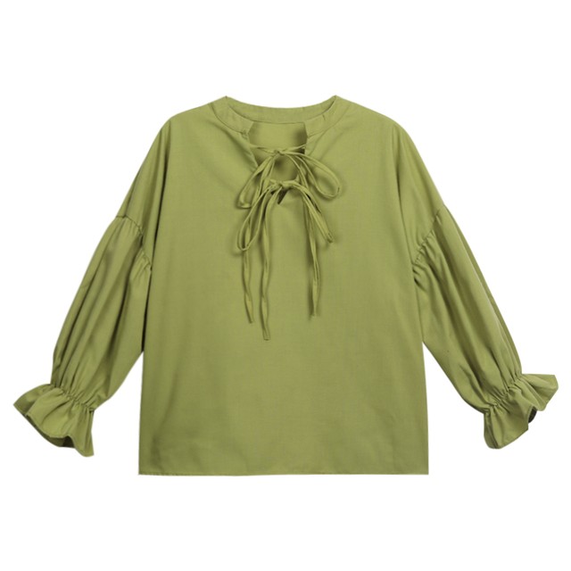 カジュアルコーデ キャンディースリーブ ブラウス アースカラー レディース カジュアル 長袖 ゆったり 秋 デート 通勤 女子会 Ptnym3262 Shop Suba