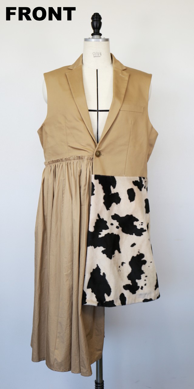 Inspire インスパイア 60 牛柄切替トレンチワンピース Cow Pattern Trench One Piece Is Op 01 Harmonie