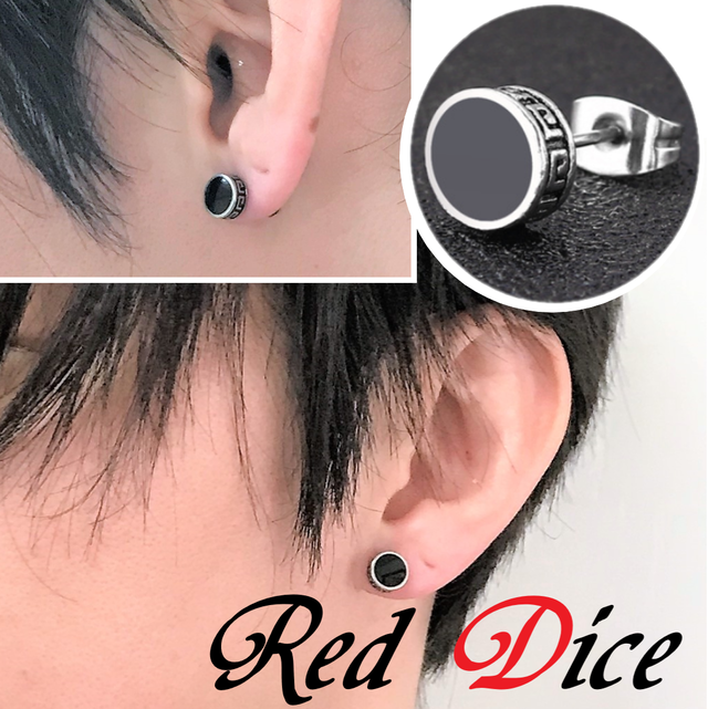 メンズピアス メンズ片耳用ピアスセット 人気 シンプル 片耳セット ３種 1 メンズピアス専門店 Red Dice