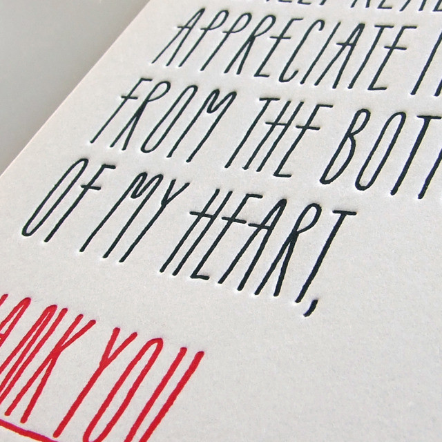 Thank You 手描きフォントのグリーティングカード Bgc 004 Bay Letterpress Online Store