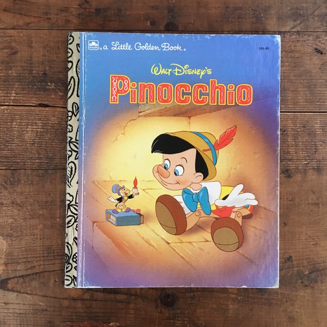 ヴィンテージ 洋書 絵本 Pinocchio ピノキオ リトルゴールデンブック Little Golden Book 英語 E Vintage ヴィンテージ 洋書 雑貨のお店