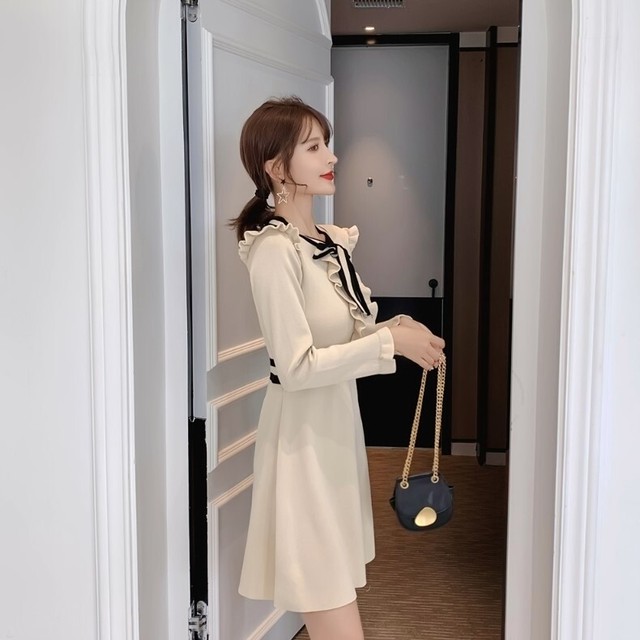 ワンピース 大きいサイズ ワンピース ゆったり フリルワンピース 新作 ワンピース トレンド 無地 大人可愛い きれいめ パーティー お呼ばれ 食事会 Uki Uki