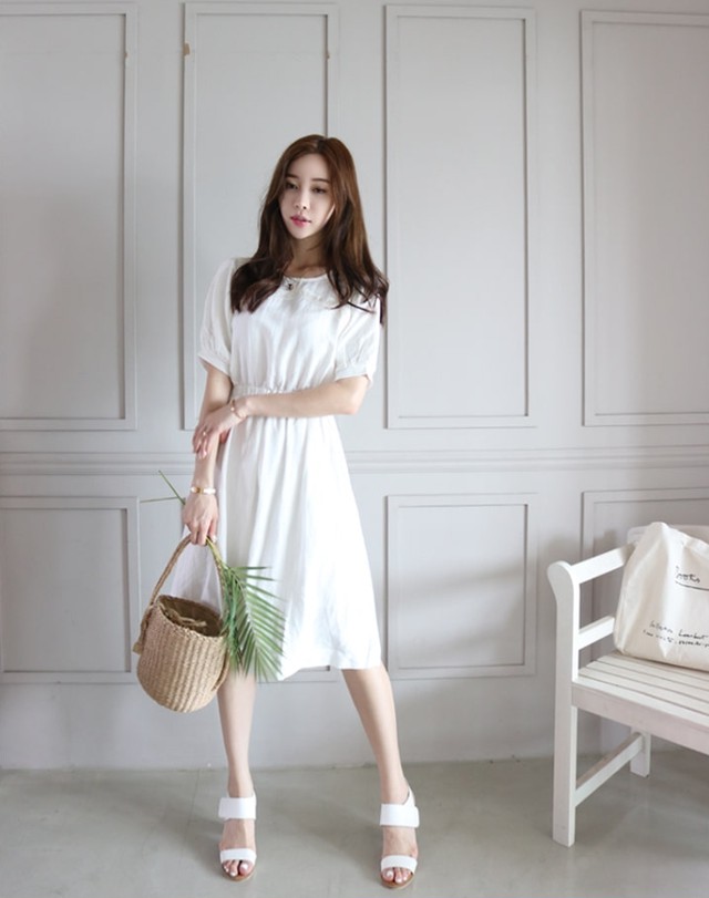 ドレス 夏hot Item アイボリー ワンピース リネン素材 Zelro5