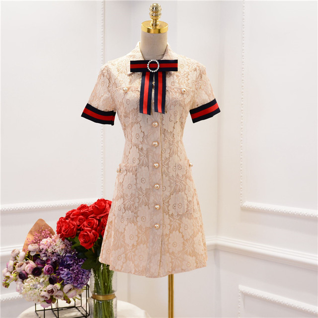 ワンピース レース トリコロールカラー 半袖 ミニ丈 花柄 リボン ガーリー ブラック ホワイト 大人可愛い フェミニン 韓国 韓国ファッション オルチャン オルチャンファッション P537 Korean Select 韓国ファッション オルチャンファッション