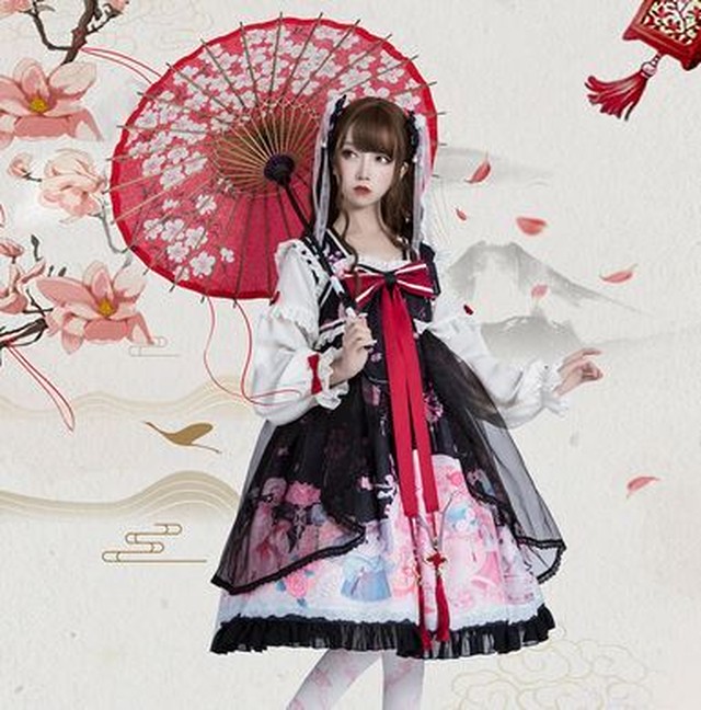 安い割引 質良し Lolita セット ワンピ 和ロリ中華ロリ ひざ丈ワンピース Slcp Lk