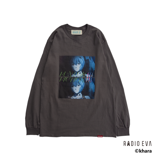 Ayanami (Why don't you just try smiling?) L/S Tee (CHACOAL) / RADIO EVA